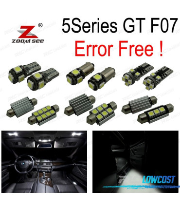 KIT COMPLETO DE 19 LÂMPADAS LED INTERIOR BMW 5 SERIE F07 5GT HATCHBACK 528I GT 535I GT 550I GT 535D XDRIVE 09-17