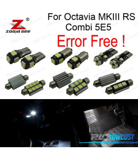 KIT COMPLETO DE 17 LÂMPADAS LED INTERIOR PARA SKODA OCTAVIA MK 3 MKIII RS COMBI 5E5 WAGON 2013 +
