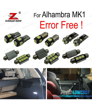 KIT COMPLETO DE 21LÂMPADAS LED INTERIOR PARA ALHAMBRA MK1 7 V 8 7V9 2001-2010