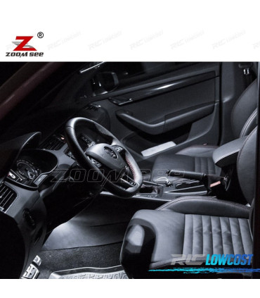 KIT COMPLETO DE 16 LÂMPADAS LED INTERIOR PARA SKODA OCTAVIA 3 MK3 SALÞãN MKIII 5E3 SEDÞN RS 2013 +