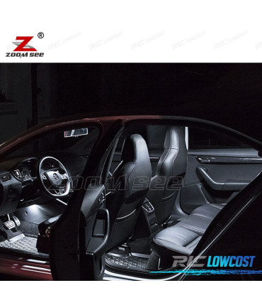 KIT COMPLETO DE 16 LÂMPADAS LED INTERIOR PARA SKODA OCTAVIA 3 MK3 SALÞãN MKIII 5E3 SEDÞN RS 2013 +