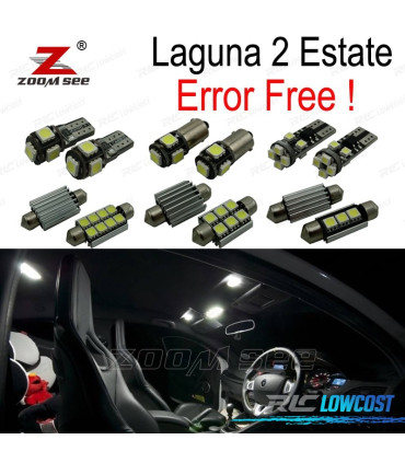 KIT COMPLETO DE 18 LÂMPADAS LED INTERIOR PARA 2001-2007 PARA RENAULT LAGUNA TOURER II 2 MK2