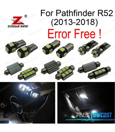 KIT COMPLETO DE 13 LÂMPADAS LED INTERIOR PARA NISSAN PATHFINDER R52 2013 -2018
