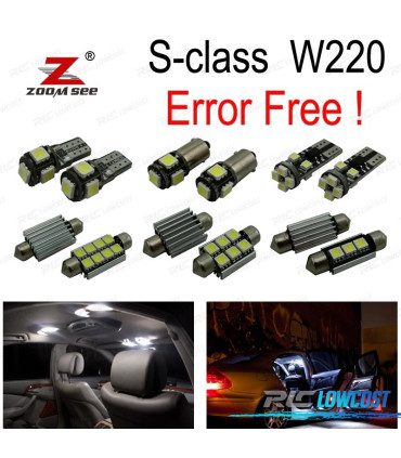 KIT COMPLETO DE 27 LÂMPADAS LED INTERIOR PARA MERCEDES E CLASE W211 SEDÂN E200 E220 E240 E270 02-08