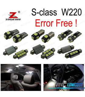 KIT COMPLETO DE 22 LÂMPADAS LED INTERIOR PARA MERCEDES CLASE S W220 S320 S350 S400 S420 S430 1999-2005