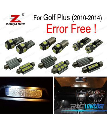 KIT COMPLETO DE 14 LÂMPADAS LED INTERIOR PARA VOLKSWAGEN VW GOLF PLUS 2010-2014