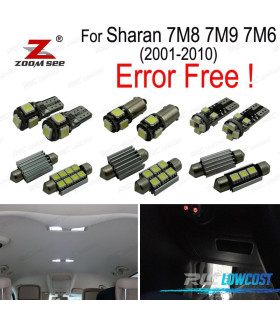 KIT COMPLETO DE 24 LÂMPADAS LED INTERIOR PARA VOLKSWAGEN VW SHARAN 7 M 8 7M9 7M6 2001-2010