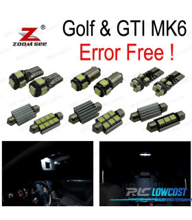 KIT COMPLETO DE 14 LÂMPADAS LED INTERIOR PARA VOLKSWAGEN VW GTI GOLF6 GOLF MK6 MK 6 VI MKVI 2010-2014