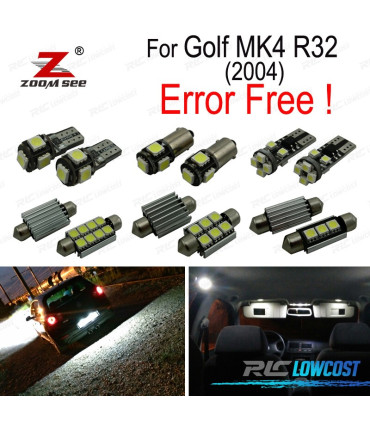 KIT COMPLETO DE 16 LÂMPADAS LED INTERIOR PARA VOLKSWAGEN VW GOLF MK4 R32 LED 2004