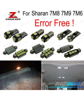 KIT COMPLETO DE 21 LÂMPADAS LED INTERIOR PARA VOLKSWAGEN VW SHARAN 7 M 8 7M9 7M6 2000-1995