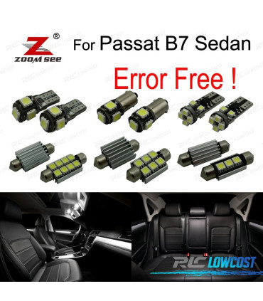 KIT COMPLETO DE 18 LÂMPADAS LED INTERIOR PARA VOLKSWAGEN VW PASSAT B7 SEDµN 2012-2015