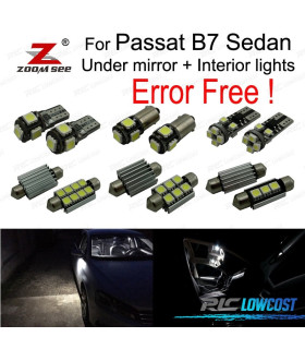 KIT COMPLETO DE 18 LÂMPADAS LED INTERIOR PARA PASSAT B7 SEDAN 12-15