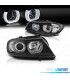 FARÓIS BMW E90 E91 05-08 ANGEL EYES 3D FUNDO PRETO