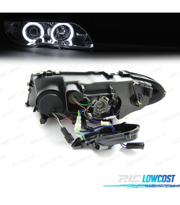 FARÓIS BMW E46 COUPE 03-06 XENON OLHOS DE ANJO CCFL FUNDO CROMADO