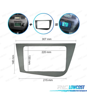 MOLDURA ADAPTADOR CINZA PARA RADIO 2-DIN PARA SEAT LEON 05-12