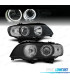 FARÓIS ANGEL EYES LED PARA BMW X5 E53 00-03 FUNDO PRETO