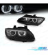 FARÓIS BMW E92 E93 XENON ANGEL EYES LED DLR FUNDO PRETO