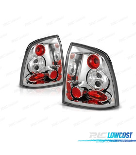 FAROLINS TRASEIROS PARA OPEL ASTRA 97-04 3P 5P LOOK LEXUS FUNDO CROMADO