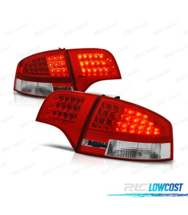 FAROLINS TRASEIROS LED AUDI A4 B7 SEDAN 05-08 VERMELHO