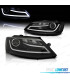 FARÓIS LUZ DIURNA LED VOLKSWAGEN VW JETTA 11-18 FUNDO PRETO