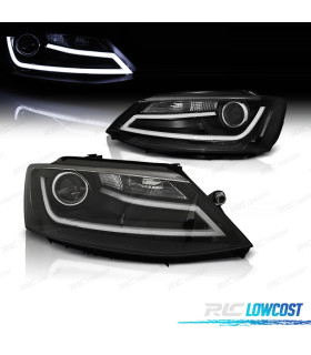 FARÓIS LUZ DIURNA LED VOLKSWAGEN VW JETTA 11-18 FUNDO PRETO
