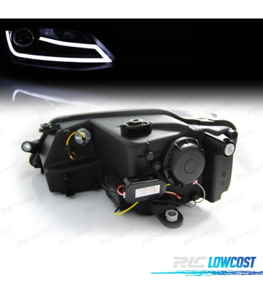 FARÓIS LUZ DIURNA LED VOLKSWAGEN VW JETTA 11-18 FUNDO PRETO