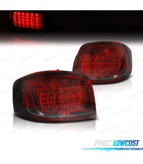 FAROLINS LED AUDI A3 8P 3 PORTAS 08-12 VERMELHO ESCURECIDO