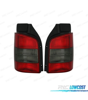 FAROLINS TRASEIROS VOLKSWAGEN VW T5 1P 03-09 VERMELHO FUMADO