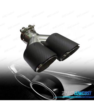 PONTEIRA DE ESCAPE CARBONO DUPLA ESQUERDA