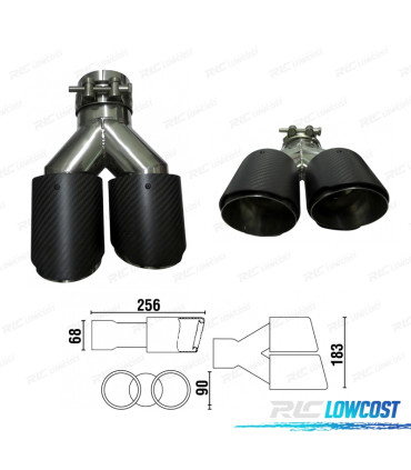 PONTEIRA DE ESCAPE CARBONO DUPLA DIREITA