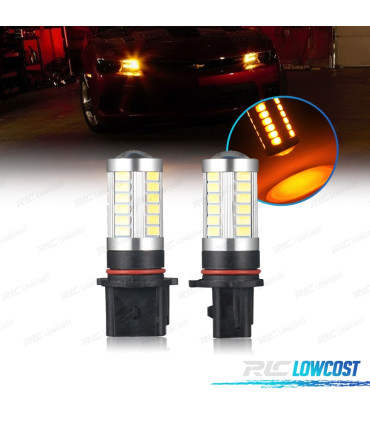 LÂMPADAS LED P13W PSX26W SP13W LARANJA PARA PISCA