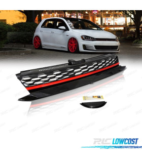 GRELHA FRONTAL VOLSKWAGEN VW GOLF 7 17-20 LOOK R FRISO VERMELHO