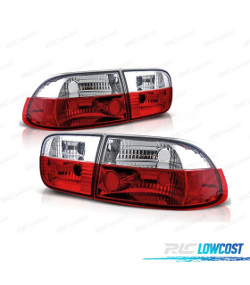 FAROLINS HONDA CIVIC 91-95 VERMELHO BRANCO