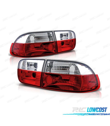 FAROLINS HONDA CIVIC 91-95 VERMELHO BRANCO