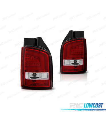 FAROLINS TRASEIROS PARA VOLKSWAGEN VW T5 10-15 1P LIGHT BAR VERMELHO CROMADO