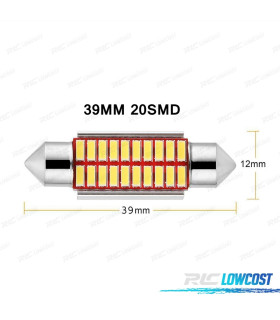 LÂMPADA LED 5W C10W SUPER BRILHANTE 4014 SMD CANBUS 39MM