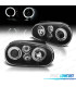 FARÓIS ANGEL EYES LED VOLKSWAGEN VW GOLF 4 LOOK R32 FUNDO PRETO