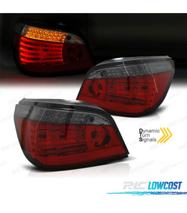 FAROLINS BMW E60 03-07 LED PISCA DINAMICO VERMELHO ESCURECIDOS