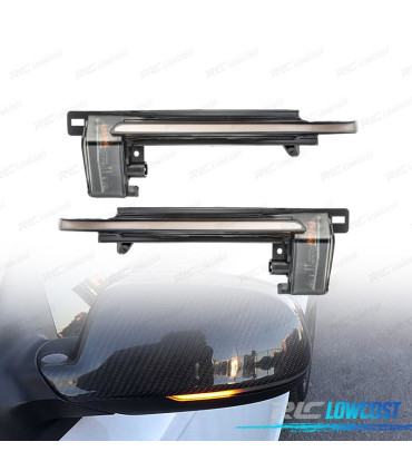 PISCAS LED DINAMICO DE ESPELHO PARA AUDI A3 A4 A5 A6 Q3 ESCURECIDOS FUMADO