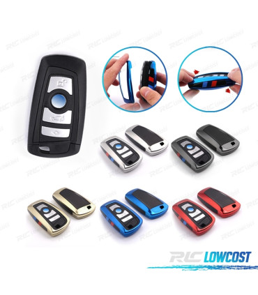 CAPA CHAVE BMW QUADRADA CROMADO E PRETO