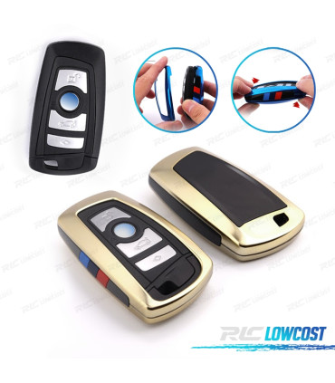 CAPA CHAVE BMW QUADRADA DOURADO