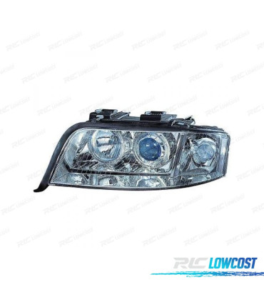 FARÓIS FRONTAIS AUDI A6 01-04 FUNDO CROMADO