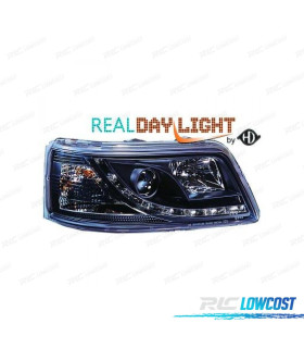 FARÓIS FRONTAIS PARA VOLKSWAGEN VW T5 MULTIVAN CARAVELLE 03-09 DRL PRETO
