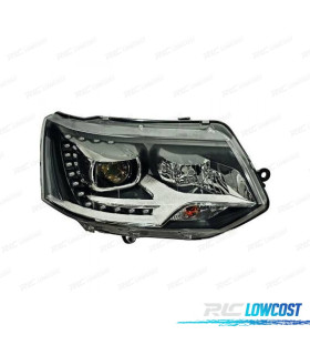 FARÓIS FRONTAIS PARA VOLKSWAGEN VW T5 MULTIVAN CARAVELLE 09-15 PRETO CROMO