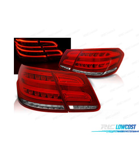 FAROLINS TRASEIROS LED DINÂMICO PARA MERCEDES W212 13-16 RED SMOKED