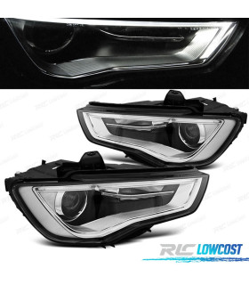 FARÓIS LED TUBE LIGHT PARA AUDI A3 8V 12-16 BLACK PRETO