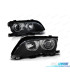 FARÓIS BMW E46 01-05 ANGEL EYES LED PRETO