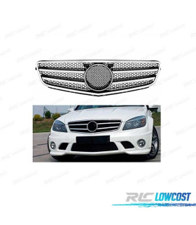 GRELHA FRONTAL MERCEDES W204 07-11 LOOK AMG PRETO CROMO