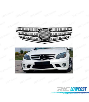 GRELHA FRONTAL MERCEDES W204 07-11 LOOK AMG PRETO CROMO