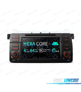 AUTO RADIO GPS PARA BMW E46 ANDROID 14 DVD 4GB RAM 64GB ROM 98-05